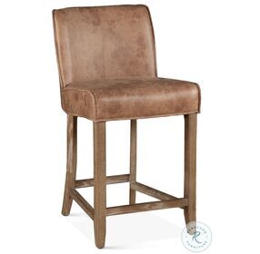 Avery Vintage Tan Leather Counter Height Stool