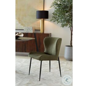 Isabella Green Suede Modern Dining Chair Set Of 2