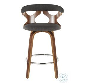 Gardenia Walnut And Charcoal Fabric Counter Height Stool Set Of 2