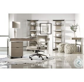 Axiom Linear Grey And Brushed Silver Desk