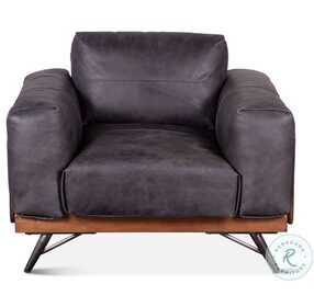 Chiavari Antique Ebony Leather Arm Chair