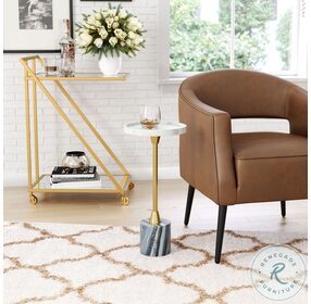 Johan White Gray And Gold Side Table