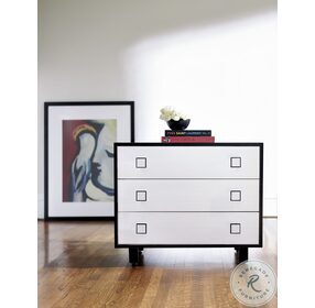 Silhouette Eggshell And Onyx 3 Drawer Nightstand