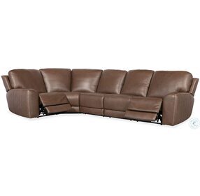 Torres Medium Brown 5 Piece LAF Power Reclining Sectional