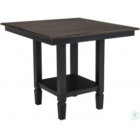 Glennwood Rubbed Black and Charcoal Square Gathering Dining Room Set