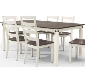 Glennwood Rubbed White and Charcoal Extendable Dining Room Set