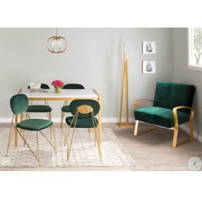 Gwen Green and Gold Dining Chair Set Of 2