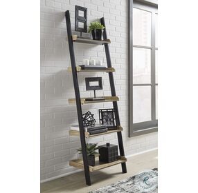 Gerdanet Light Brown and Black 74" Bookcase