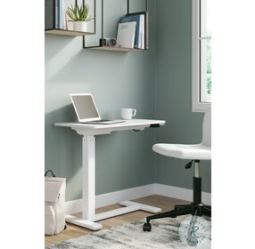 Lynxtyn White Adjustable Height Side Desk