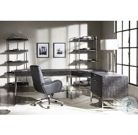 Patterson Black Polished Stainless Steel Office Chair