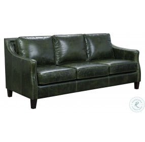 Miles Fescue Green Top Grain Leather Living Room Set