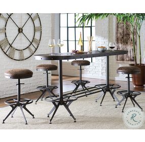 Hidden Treasures Brown And Black Oval Bar Table