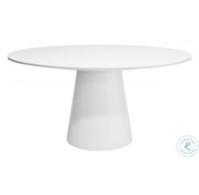 Hamilton White Lacquer Round Dining Table