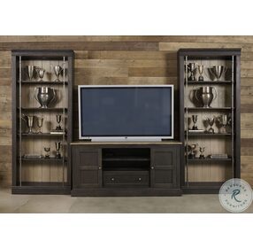 Hancock Vintage Natural And Rubbed Through Black 66" Entertainment Console Center
