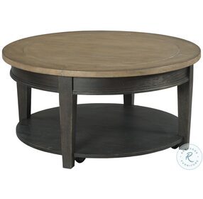 Hancock Vintage Natural And Rubbed Through Black Round Occasional Table Set
