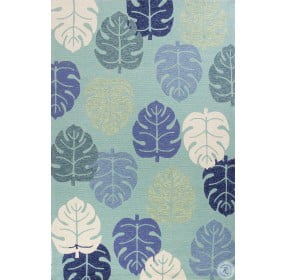 Harbor Turquoise Palms Small Rug