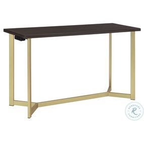 Melrose Espresso And Gold Multipurpose Bar Table Set