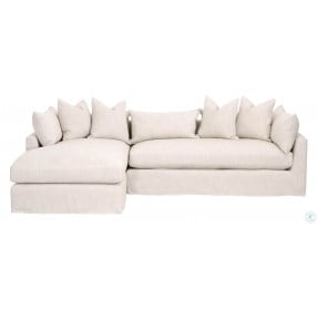 Haven Bisque And Espresso LAF Lounge Slipcover Sofa