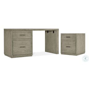 Linville Falls Soft Smoked Gray 60" Desk with One File Cabinet