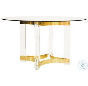 Hendrix Acrylic And Antique Brass Dining Room Set