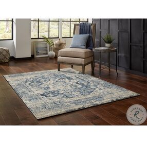 Heritage Ivory And Blue Traditions Medium Rug