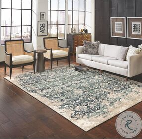 Heritage Ivory And Blue Anna Small Rug