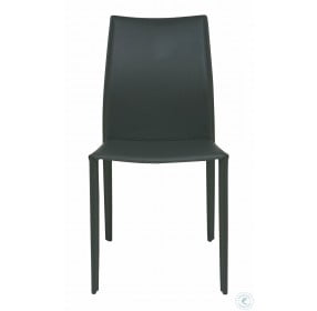 Sienna Dark Grey Leather Dining Chair
