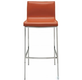Colter Ochre Leather Bar Stool
