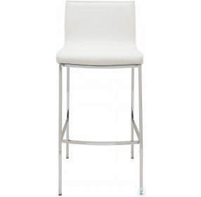 Colter White Leather Bar Stool