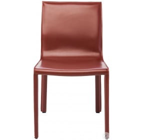Colter Bordeaux Leather Dining Chair