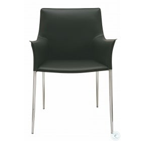 Colter Black Leather Dining Arm Chair
