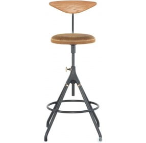 Akron Umber Tan Leather Counter Stool