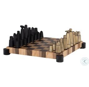 Chess Set Smoked And Black Gaming Table