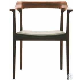 Caitlan Tan Walnut Leather Dining Chair