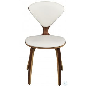 Satine White Leather Dining Chair
