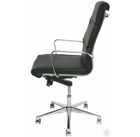 Lucia Black and Silver Metal High Back Office Chair