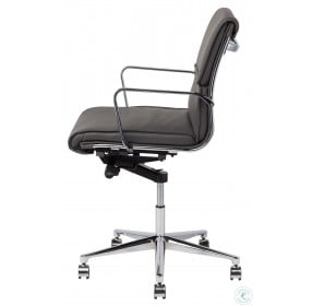Lucia Dark Grey and Silver Metal Low Back Office Chair