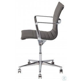 Antonio Dark Grey Naugahyde Office Chair