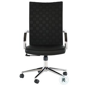 Mia Black Leather Office Chair