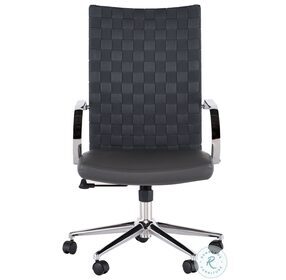Mia Grey Leather Office Chair