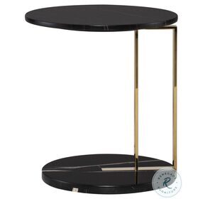 Lia Noir And Gold Side Table