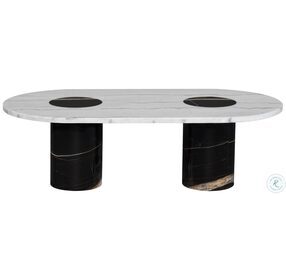 Stevie White And Matte Black Coffee Table