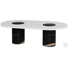 Stevie White And Matte Black Occasional Table Set