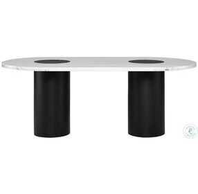 Stevie White And Matte Black Dining Table