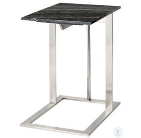 Dell Black Wood Vein Marble Side Table