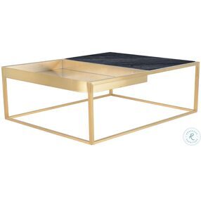 Corbett Black Wood Vein And Gold Occasional Table Set