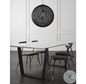 Catrine White And Black Dining Table
