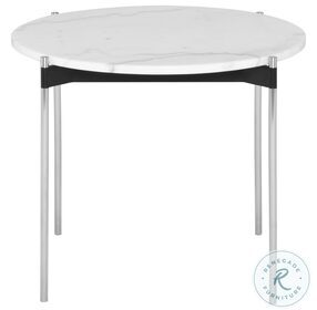Pixie White And Silver Side Table