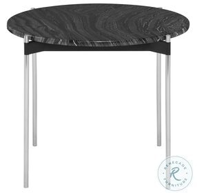 Pixie Black Wood Vein And Silver Side Table