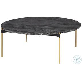 Pixie Black Wood Vein And Gold Occasional Table Set